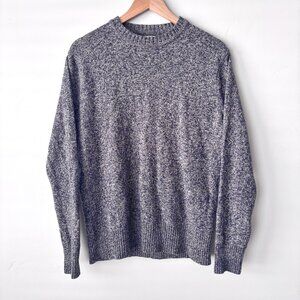 J Crew Men's Merino Wool Navy Crew Neck Sweater Medium Heritage Fisherman Knit